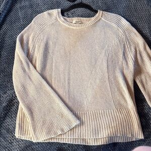 Max Studio linen Light Cream Crewneck Knit Sweater